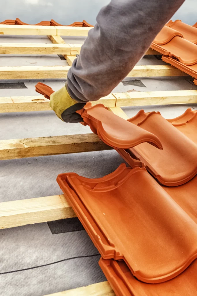 close up of tile roof installation kansas city mo